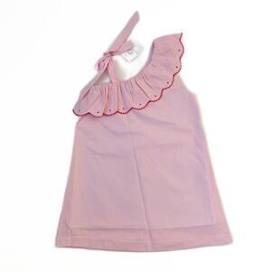 NWT The Proper Peony Size 8 Philipa One Shoulder Pink Gingham Top